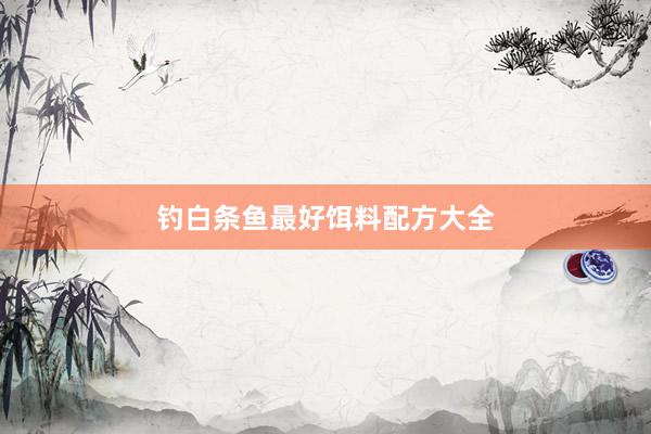 钓白条鱼最好饵料配方大全
